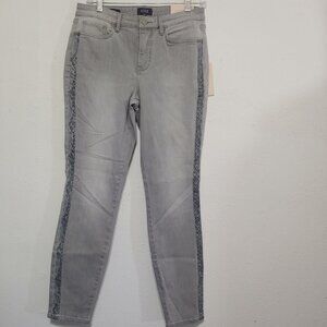 NYDJ  Ami Skinny Stretch Jeans Snake Skin Panel
